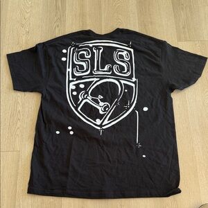 Classic Black Tee street league skateboarding / Santa Monica Logo xl